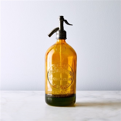 Vintage Amber  Seltzer Bottle