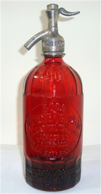 Clemente Rigante 90 Worked Glass Red Vintage Seltzer Bottle