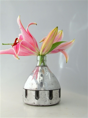 Triple Recycled Bud Vase/Incense Burner Metal