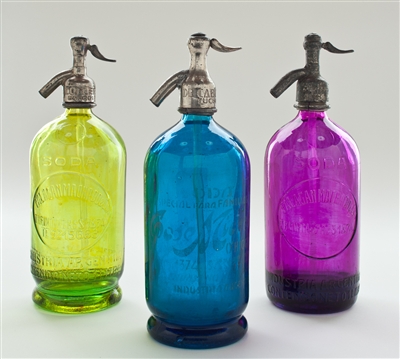 Collection II Splash of Color Vintage Seltzer Bottles